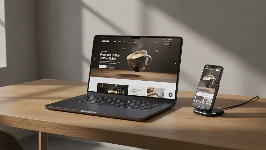 Coffee brand website preview